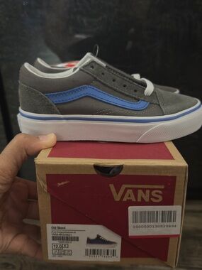 Vans Old Skool Gray with Blue Stripe Sneakers Size 12K
